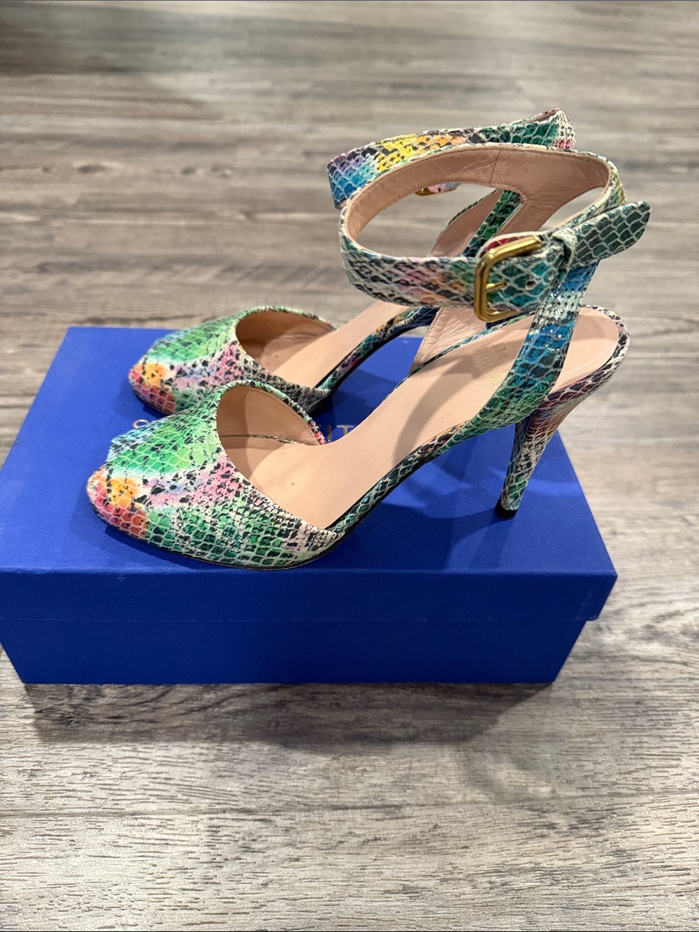 Stuart Weitzman Multicolored Snake Skin Pumps Size 9 Women’s Shoes Sandals - Picture 3 of 14